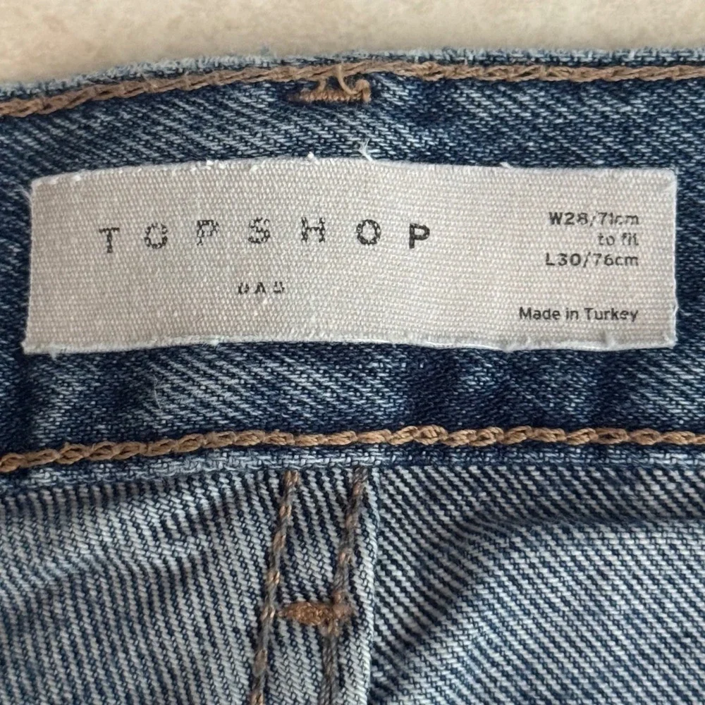 Topshop High‎ Waist Distressed Straight Leg Jeans W28 L30